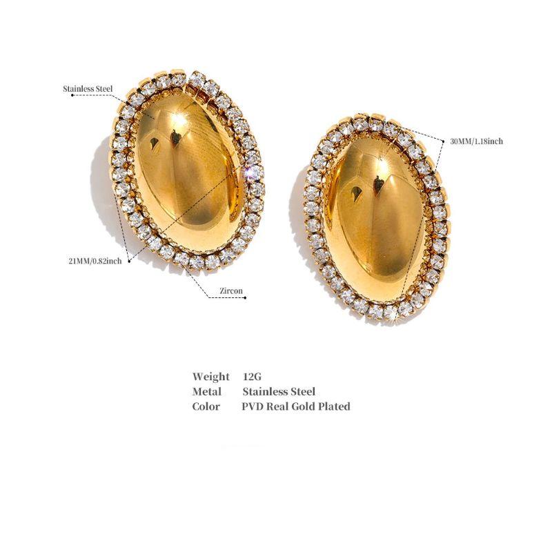 Oval Diamond Stud Earrings