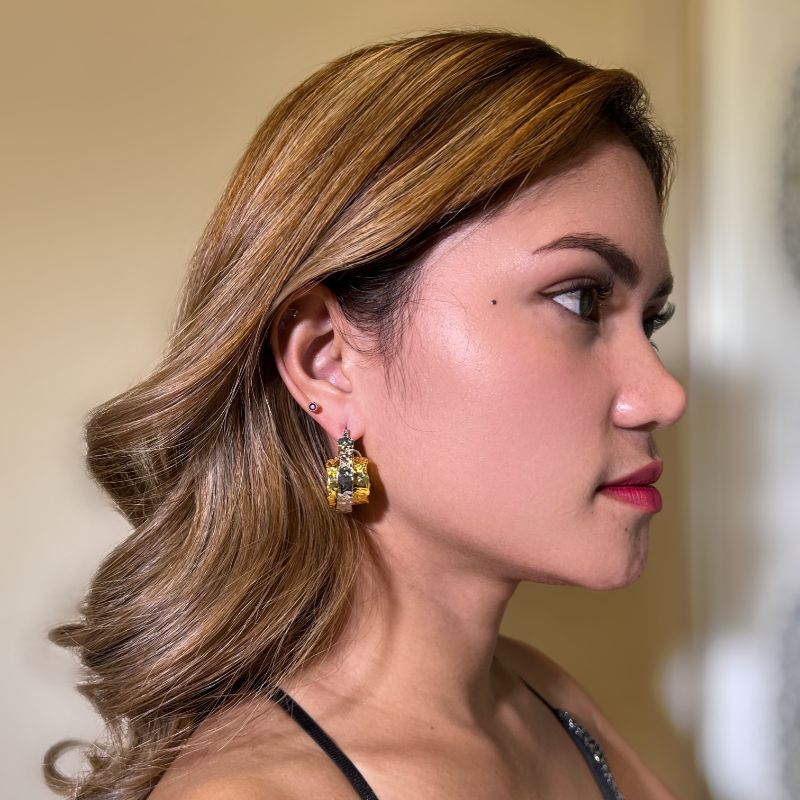 Two-Tone Hoop Earrings