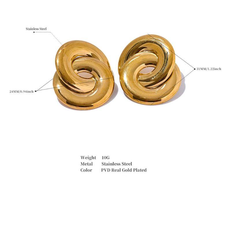 Double Circle Stud Earrings