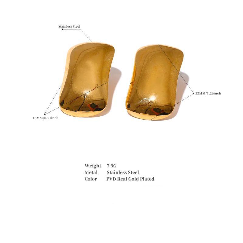 Rectangle Gold Drop Earrings