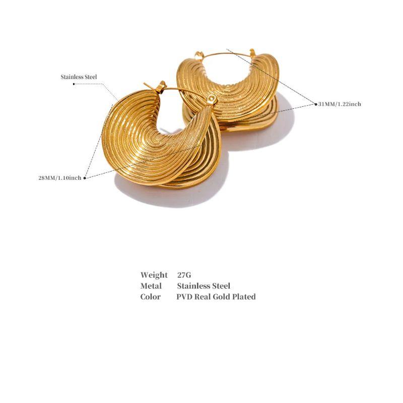 Gold Folded Hoop Earrings