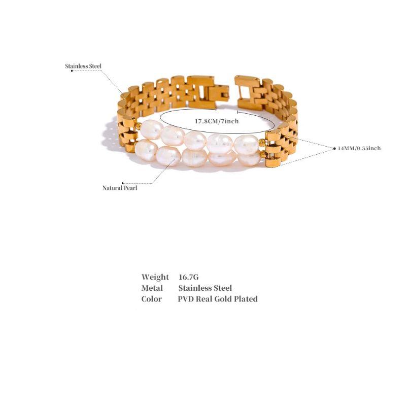 Cuban Link Pearl Bracelet