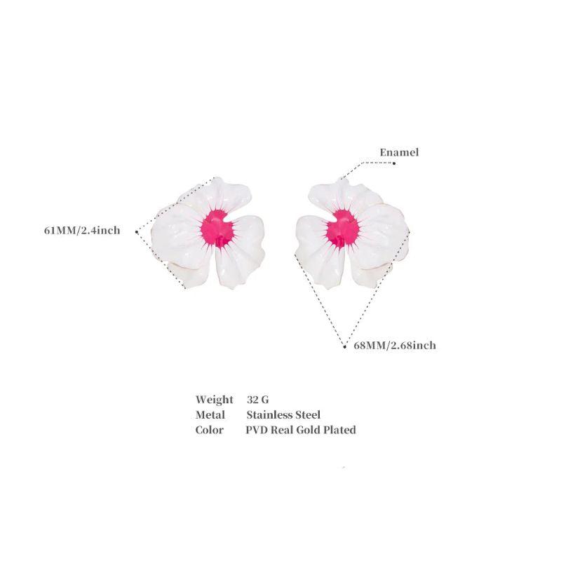 Enamel Flower Stud Earrings