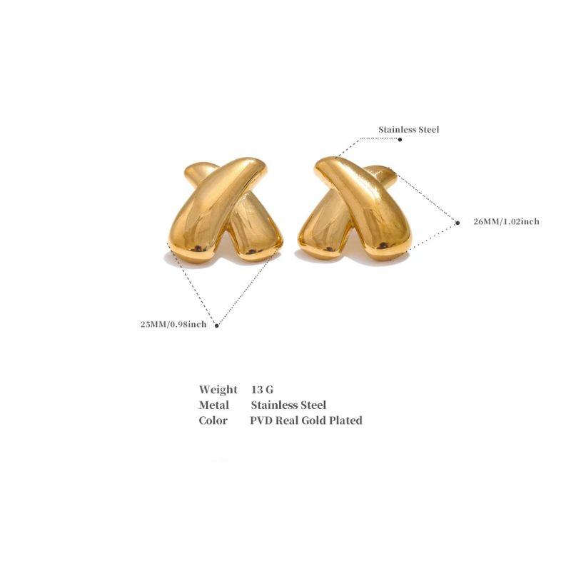 X Shape Stud Earrings