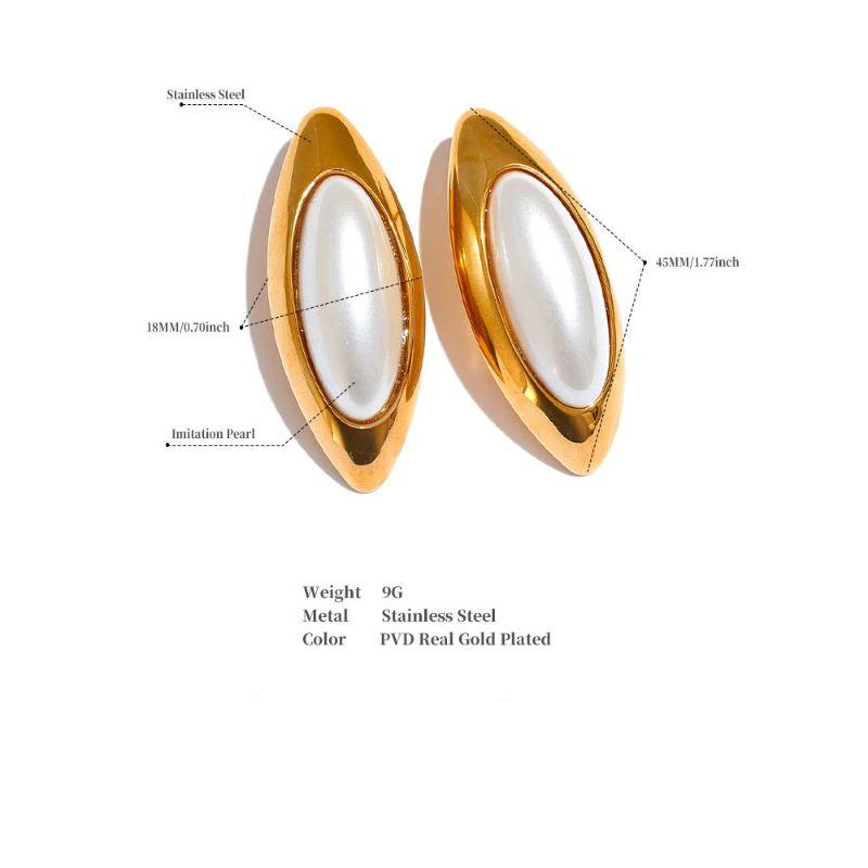 Oval Statement Stud Earrings