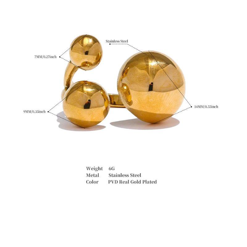 Trendy Gold Ball Ring