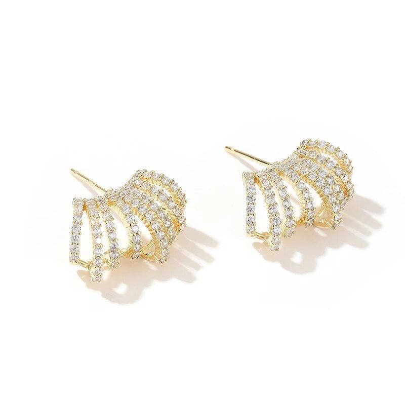 Celine Stacked Statement Stud Earrings