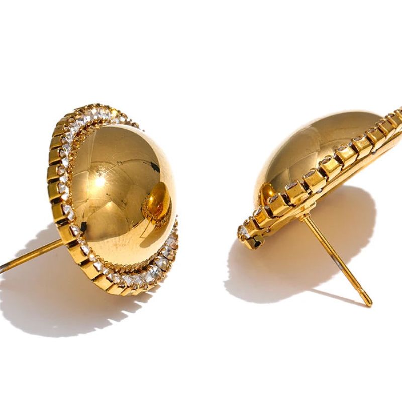Oval Diamond Stud Earrings