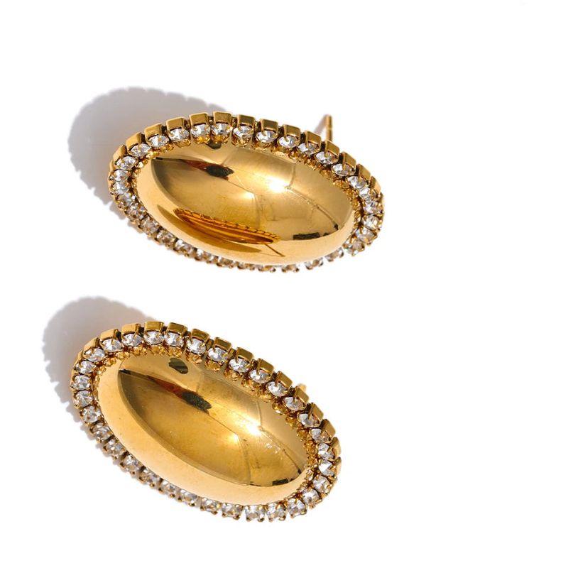 Oval Diamond Stud Earrings