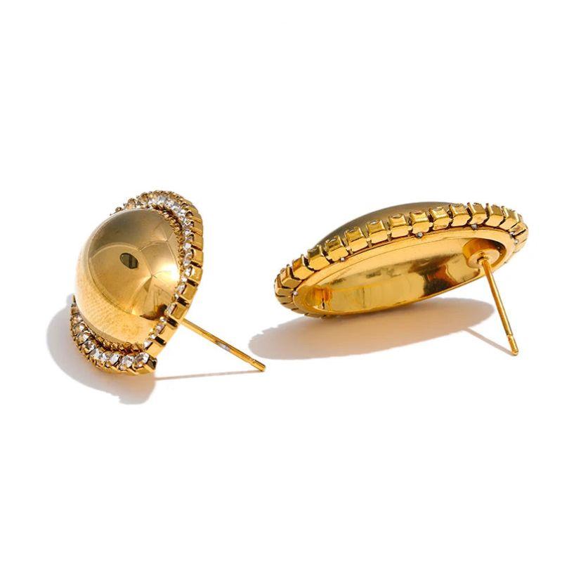 Oval Diamond Stud Earrings