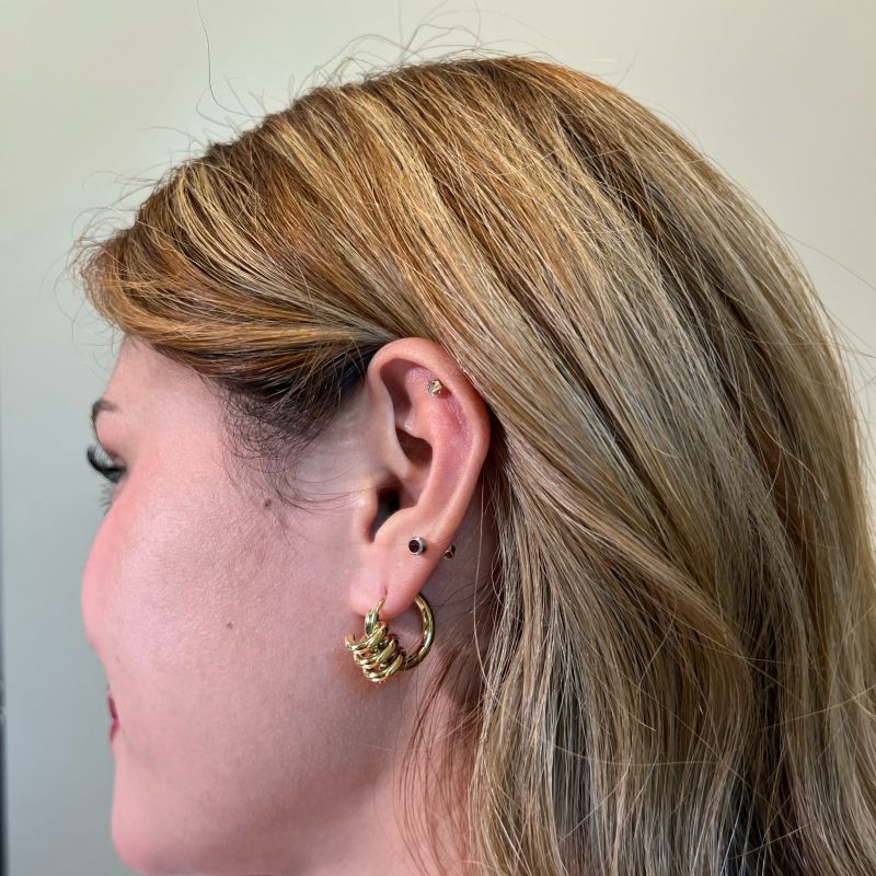 Kelly Twisted Gold Hoop Earrings