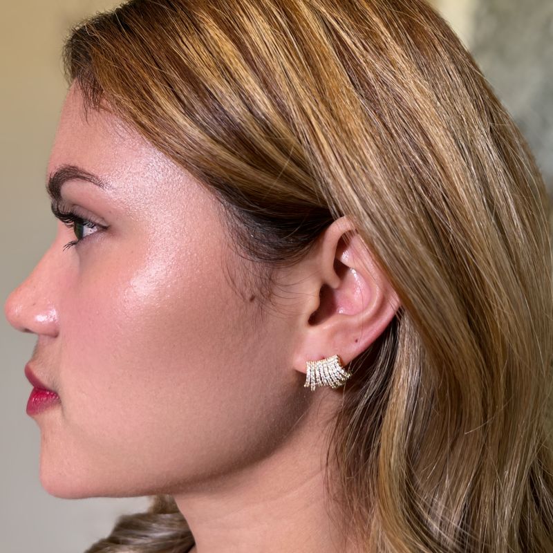 Celine Stacked Statement Stud Earrings
