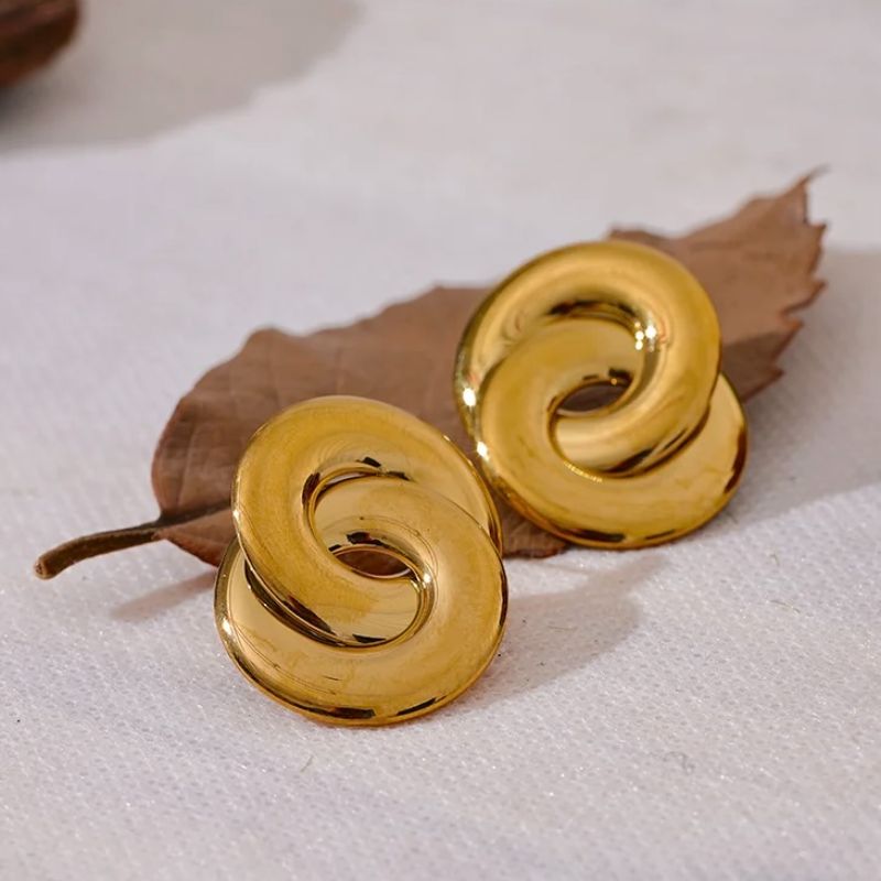 Double Circle Stud Earrings