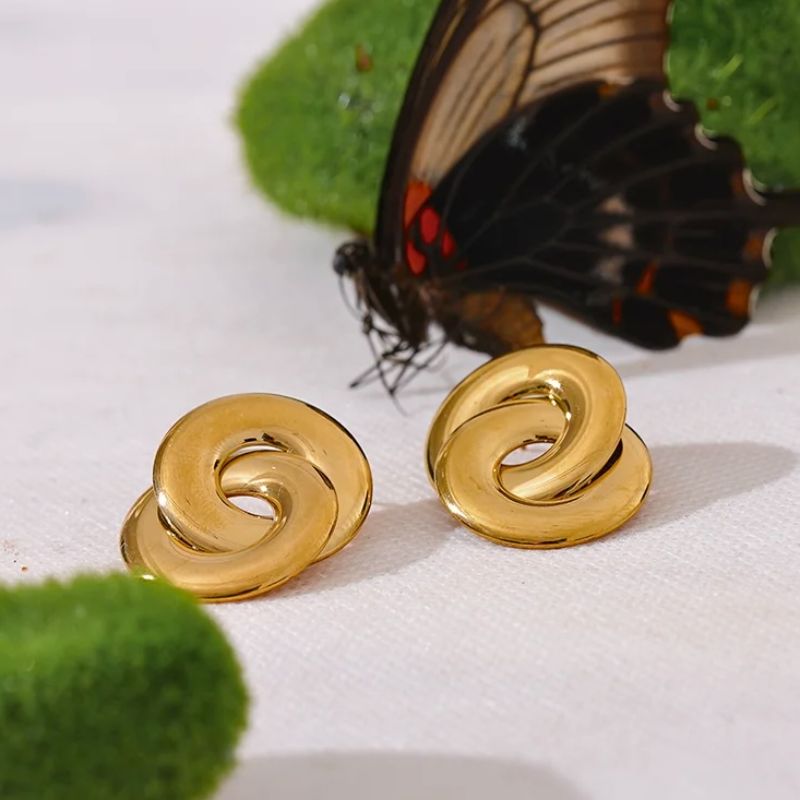 Double Circle Stud Earrings