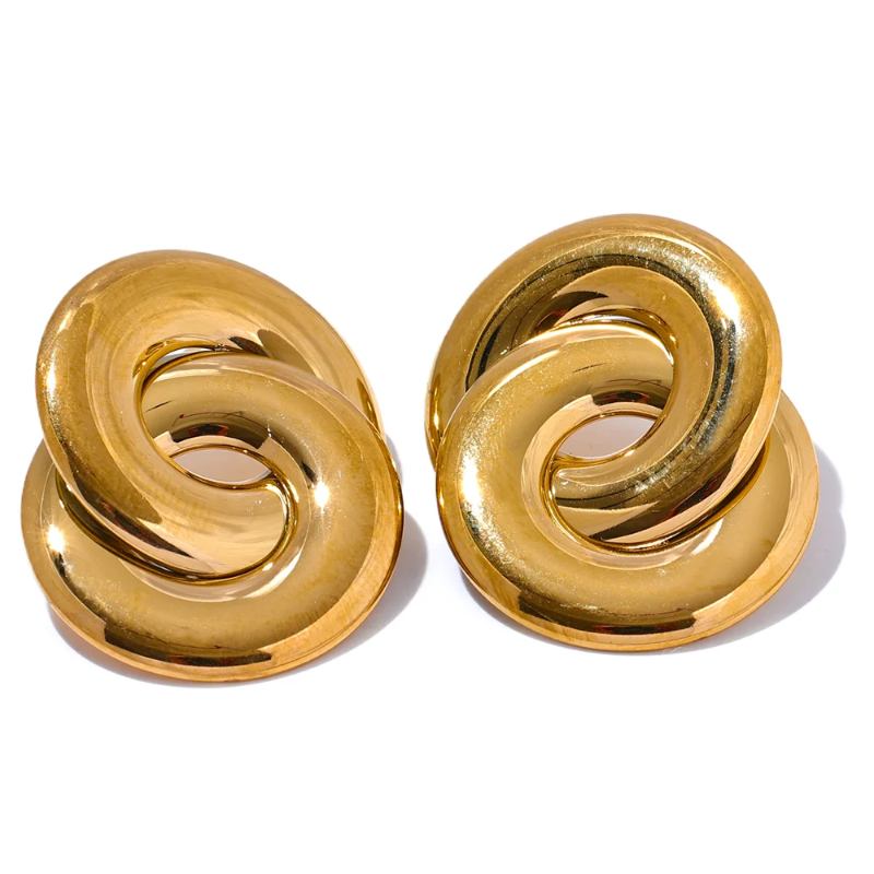 Double Circle Stud Earrings