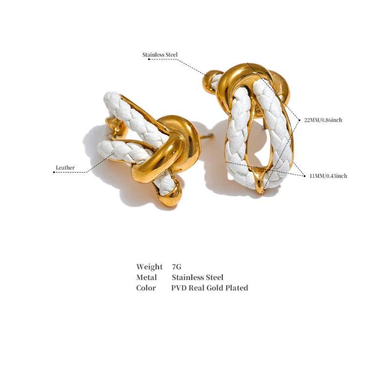Leather Knot Stud Earrings