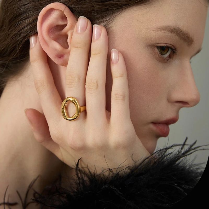 Gold Hollow Ring