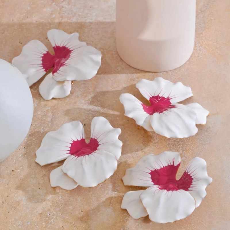 Enamel Flower Stud Earrings