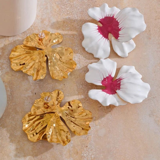 Enamel Flower Stud Earrings