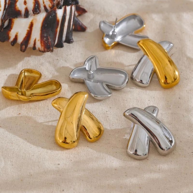 X Shape Stud Earrings