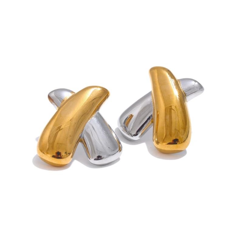 X Shape Stud Earrings