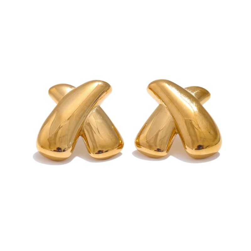 X Shape Stud Earrings