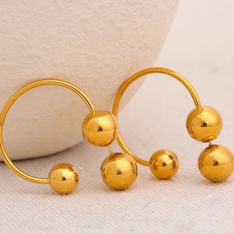 Chelle Statement  Ball Hoop Earrings