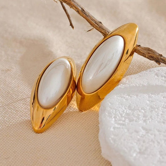 Oval Statement Stud Earrings