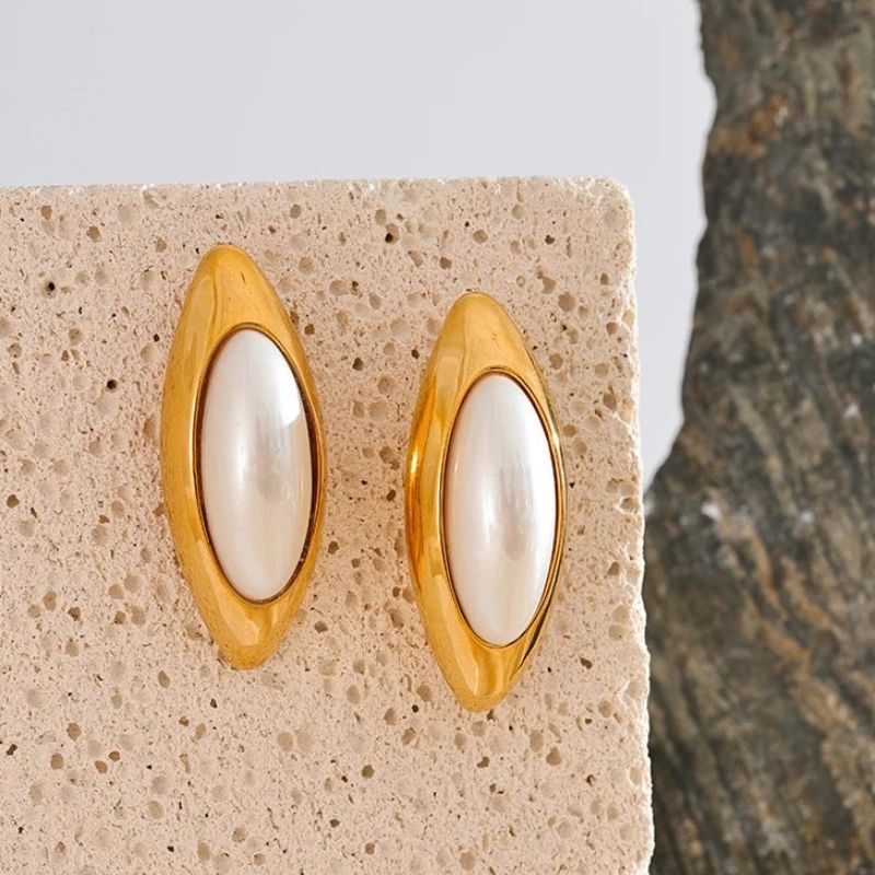 Oval Statement Stud Earrings