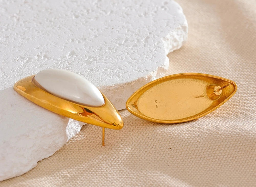 Oval Statement Stud Earrings