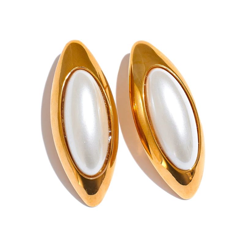 Oval Statement Stud Earrings