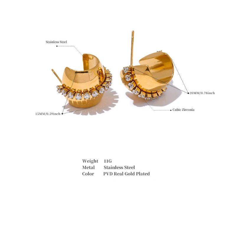 C Shape Huggie Earrings