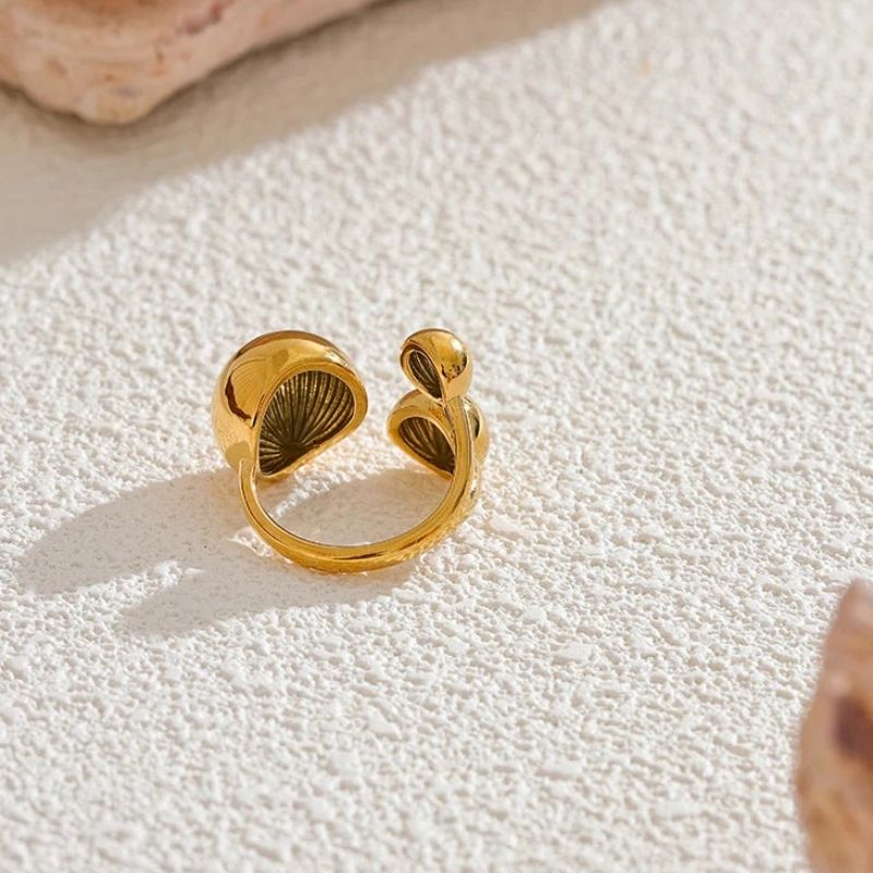 Trendy Gold Ball Ring