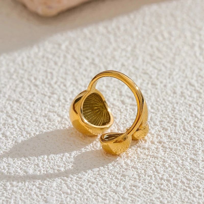 Trendy Gold Ball Ring