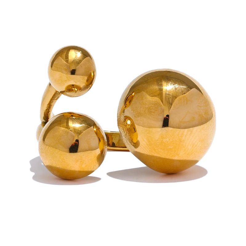 Trendy Gold Ball Ring