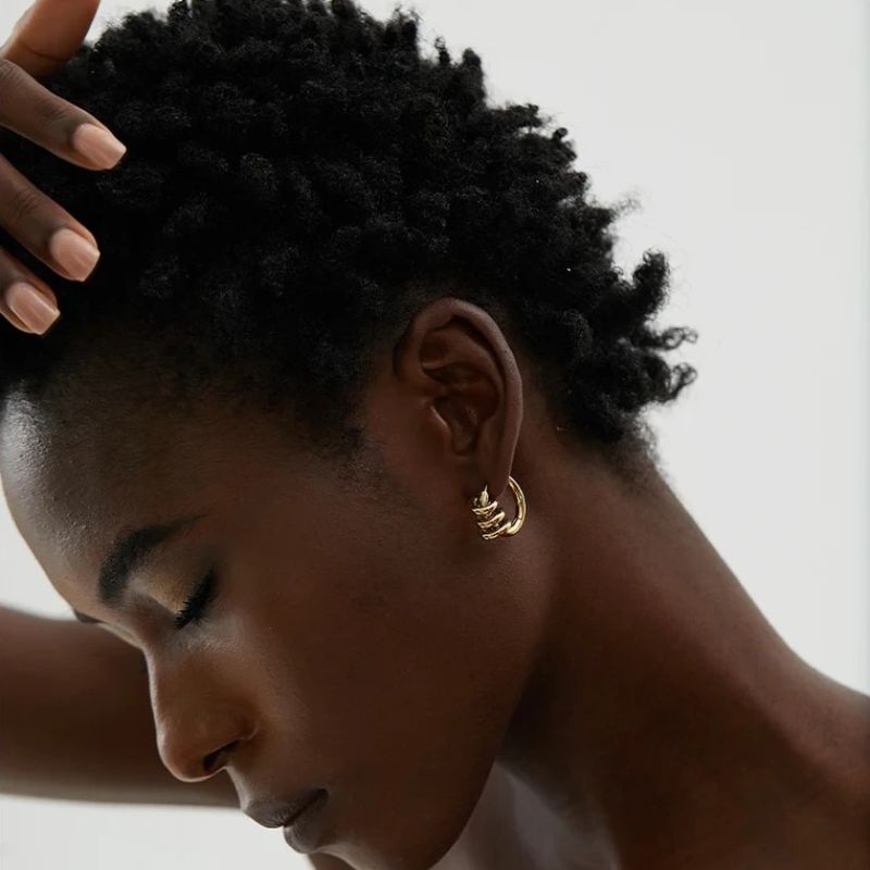 Kelly Twisted Gold Hoop Earrings