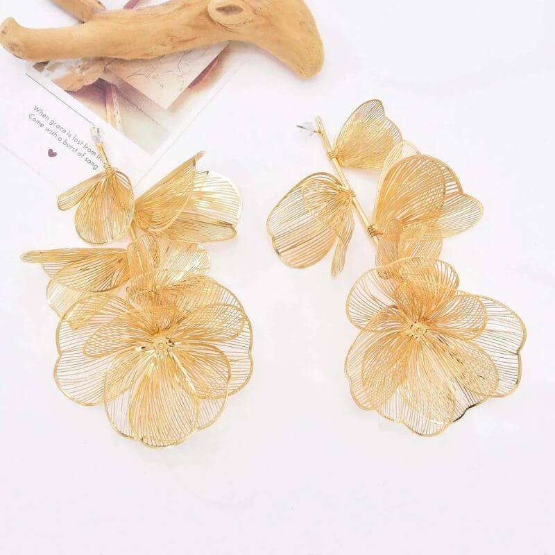 Ayo Petal Drop Statement Earrings