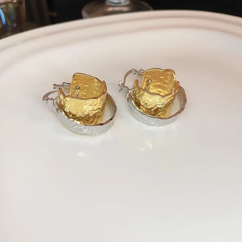 Two-Tone Hoop Earrings