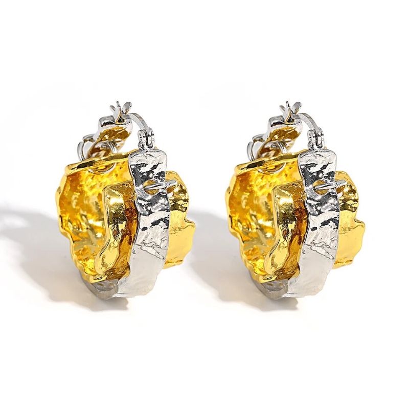 Two-Tone Hoop Earrings