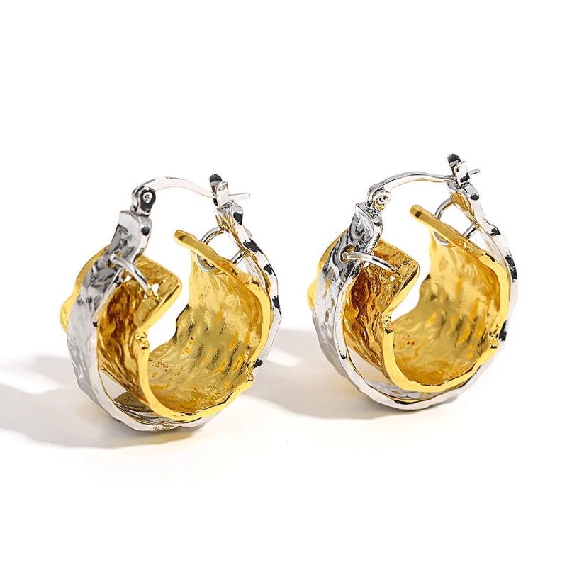 Two-Tone Hoop Earrings