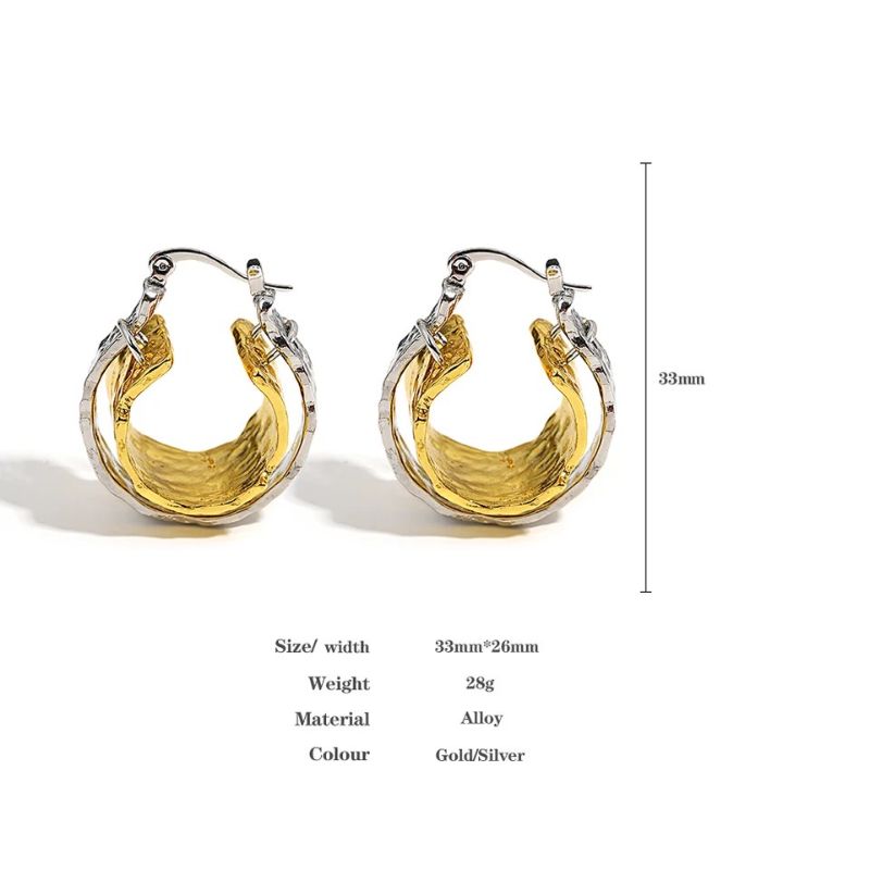 Two-Tone Hoop Earrings