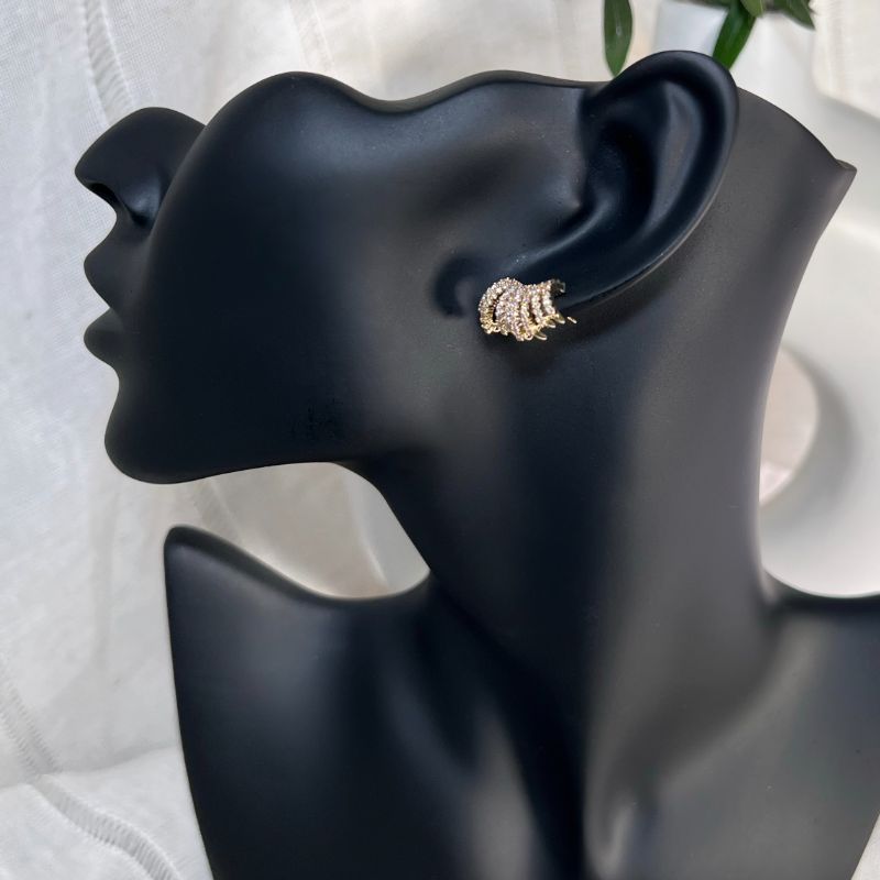 Celine Stacked Statement Stud Earrings