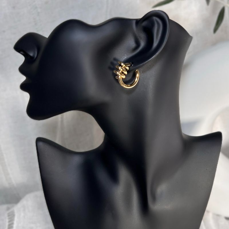 Kelly Twisted Gold Hoop Earrings