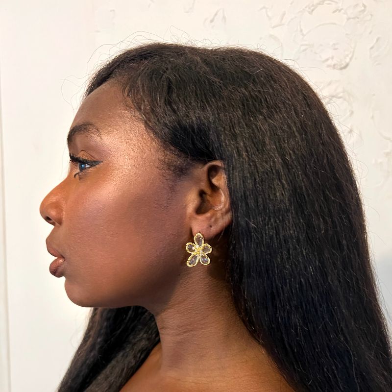 Halle Floral Cubic Zirconia Earrings